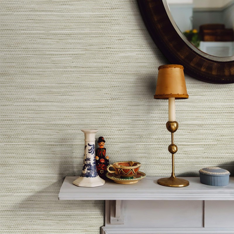 JiffDiff Grasscloth Wallpaper Peel and Stick Cream Grassweave Peel &