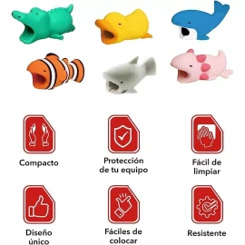 Alomia 6 Protectores De Cables Usb Bite Evita Cables Trozados
