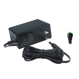 12V Power Supply, 12V 2A 24W Universal AC to DC Power Supply Adapter with 5.5mm x 2.1mm Tip and LED Terminal Connector for LED Strip Lights, CCTV Cameras, Routers, Speakers and More, 1 Pack