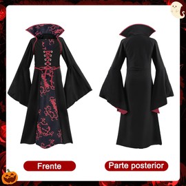 Nasjac Disfraz de Halloween para Niñas, Disfraz de Vampiro Niña para Halloween, Disfrace de Bruja de Halloween Niña Dress Up Cosplay, Vestido de Niñas para Halloween Vampira Fiesta, Regalos de Niñas