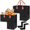 Yopay 2 Pack Stair Basket with Leather Handle, Upgraded Foldable