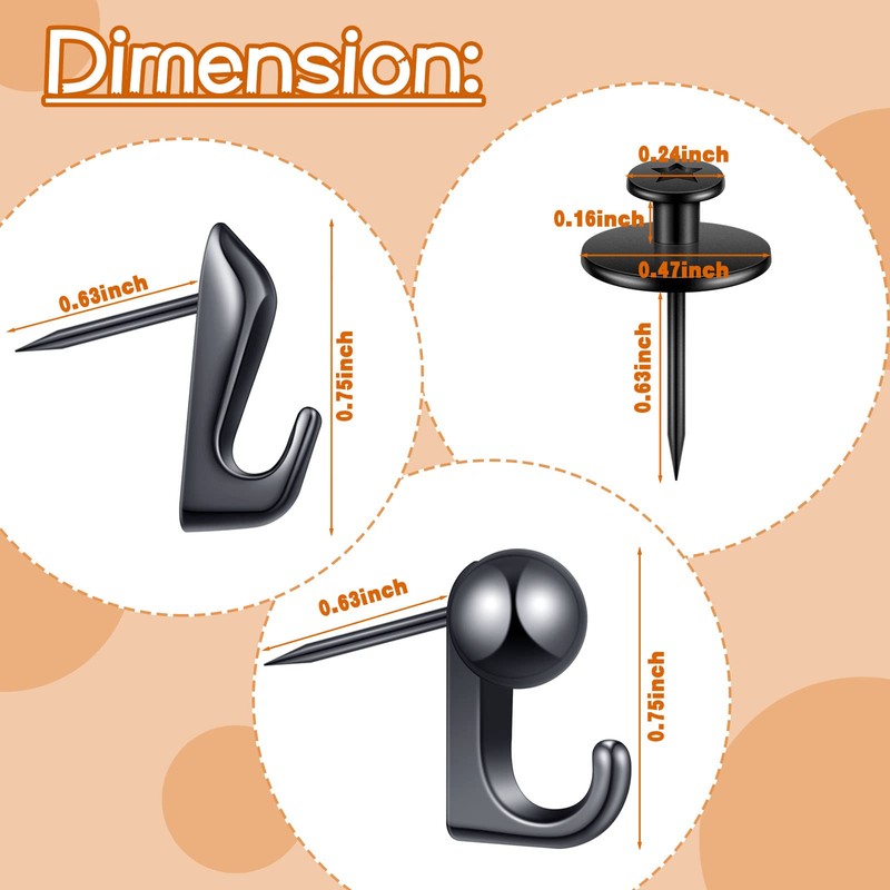 Shimeyao 30 Pieces Push Pin Hooks Push Pin Hangers 20