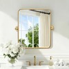 Besdomus Bathroom Pivot Wall Mirror: 20"x24" Gold Tiltable Beveled HD