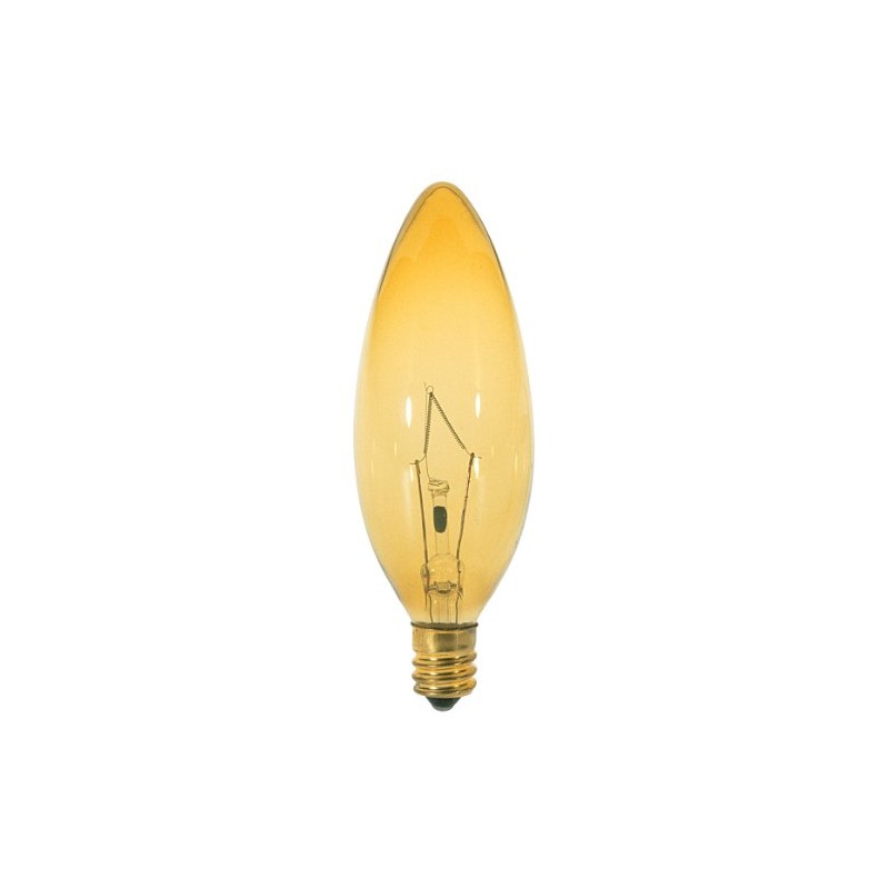 Satco S3813 25 Watt B9.5 Incandescent 120 Volt Candelabra Base