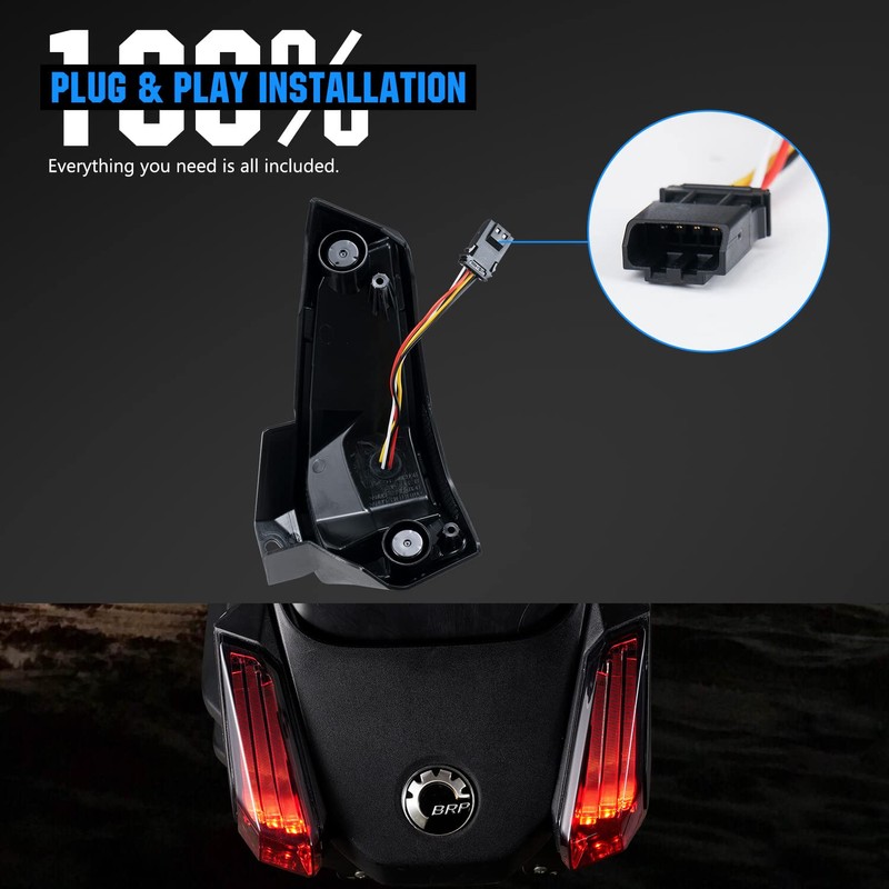A & UTV PRO Ryker LED Tail Lights, Brake Stop