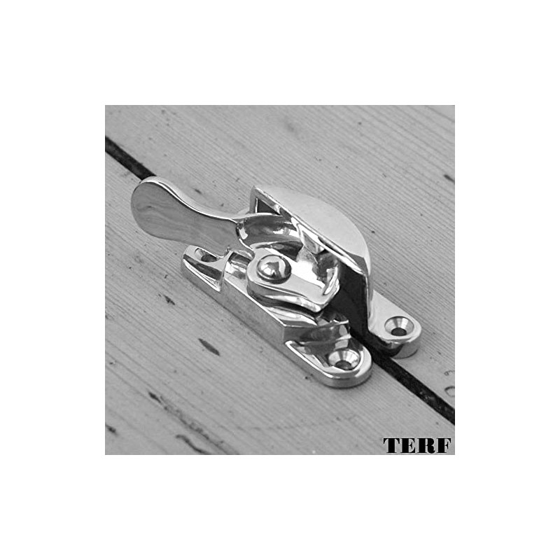 TERF® Traditional Polished Chrome Sash Window Lock Catch Latch Fitch