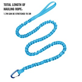 Bicycle Towing Rope,Bike Tow Rope Bungee with Attachment,Trailer Bike Mountain Bike Tow Rope Pulling Strap Bike Bungee Tow Rope,Bike Towing Strap Child Bike Stretch Bungee Cord for Any Bicycle,Blue