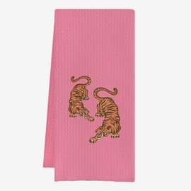IWXYI Pink Dish Towels,Pink Decorative Hand Towels for Bathroom,Leopard Pink Hand Towel,Pink Decorative Hand Towel,Pink Kitchen Towel(16x24 inch)