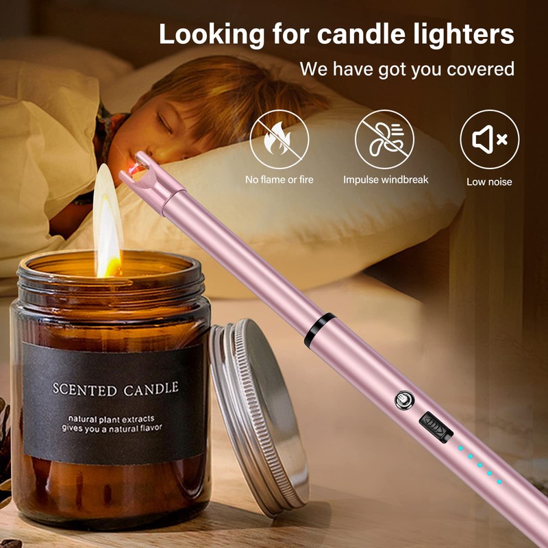 Navpeak Electric Candle Lighter Windproof USB Rechargeable Flameless Long Neck