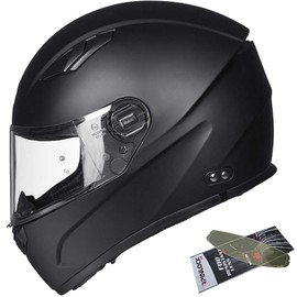 ILM Motorcycle Helmet Motocross Full Face Ultra Large Pinlock Insert Anti-Fog Visor Snowmobile ATV Casco for Men Women DOT(Matte Black, 4X-Large)
