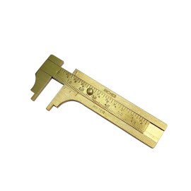 bestbuywholesalers 2.1/2" Solid Brass Vernier Gauge - Pocket Caliper Vernier-Inch & MM Jewelry Tool