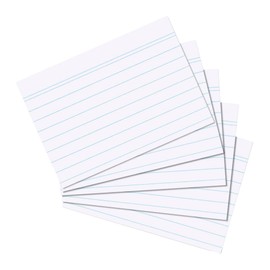 herlitz A5 Lined Index Cards - White (Pack of 100)
