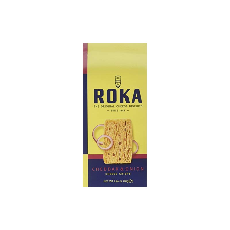 ROKA Cheddar and Onion Cheese Crispies, 2.46 oz.