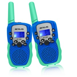 Retevis RT388 Walkie Talkies for Kids, Toys for 3-12 Year Old Boy Girl, Long Range 2 Way Radio 22 Channel with Backlit LCD Flashlight, Kids Gifts for Boys Girls Family Games Outdoor(Blue Green 1 Pair)
