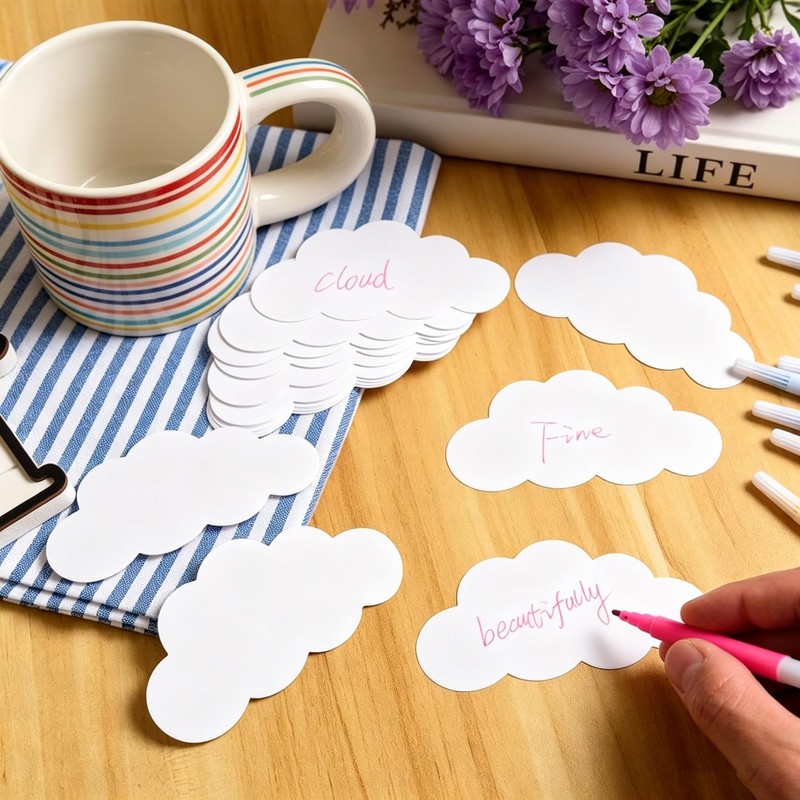 50Pcs Clouds Paper Cutouts, 4 Inch Paper Cloud Shapes Die