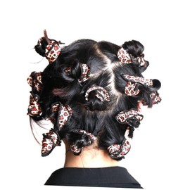 FOMIYES 6 Pack Hair Curler Tool Sponge Rollers for Women Girls Ladies Large Wavy Styling Leopard Design Safe for Hair