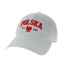 Polska Legacy HAT Relaxed Twill Embroidered Polish Eagle EST. 966 White