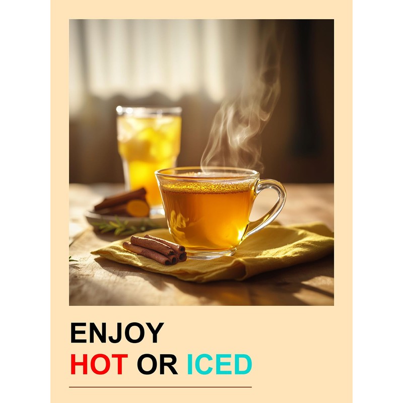 TeeLux Turmeric Chai Tea, Turmeric Tea with Licorice, Cinnamon, Ginger