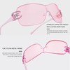 VANLINKER Wrap Around Y2K Sunglasses for Women Men Trendy Oversized