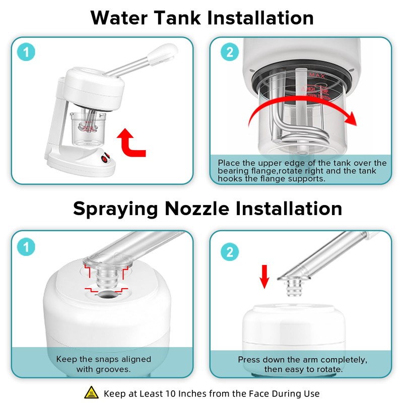 Easy to Clean and Dry Facial Steamer with Removable Water