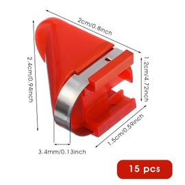 15 PCS Stainless Steel Replacement Blades, Electric Potato Cutter Accessory for Electric Rotating Potato Peeler Automatic Fruit Peeler Electrics Peeling Tool (Red)
