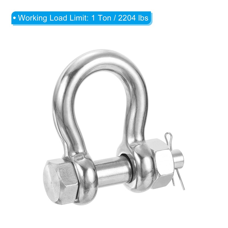PATIKIL Shackle 3/8" with 1/2" Bolt 2204lbs, 2 Pack 316