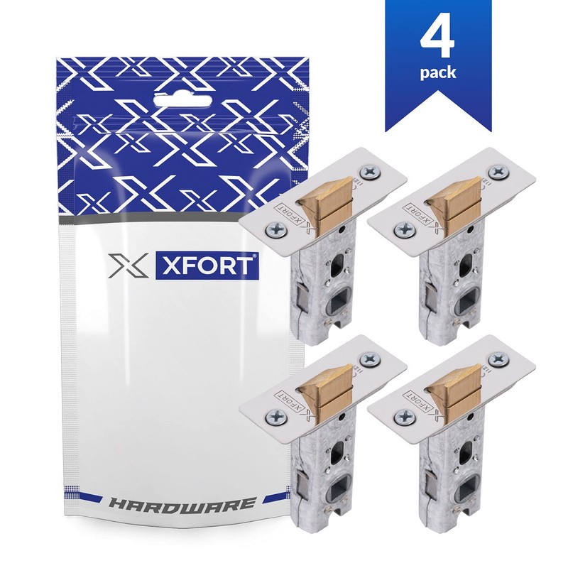 XFORT Tubular Latch, Polished Chrome, Tubular Door Latch for Internal