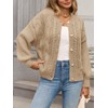 Yousify Womens Open Front Cardigan Sweaters Casual Cable Knit Long