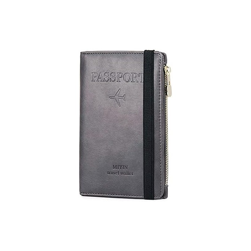 Lumbor37 Porta de Pasaporte, Funda para Pasaporte Con Bloqueo RFID,Cremallera