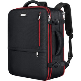 Mogplof Carry on Backpack for Men, 19.5"x14"x6" Expandable Travel Backpack Flight Approved, Extra Large Backpack Suitcase, Water Resistant Luggage Backpack Fit for 17 17.3 Inch Laptop, Black