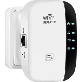 WiFi Extender Signal Booster Repeater 3000 Sq.ft Coverage, 2.4GHz 300Mbps, Ethernet Port, 30+ Devices, Easy Setup, Integrated Antennas, Home Wireless Signal Amplifier, 1-Tap Access Point, Long Range