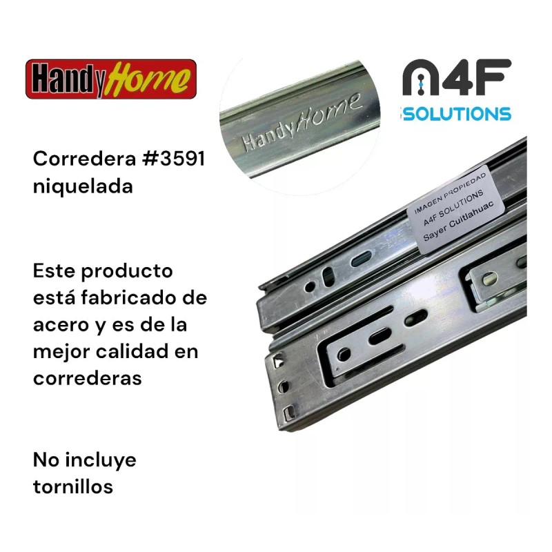 Handyhome Corredera Cajón Handy Home 50cm X 3.5cm 4 Paquetes