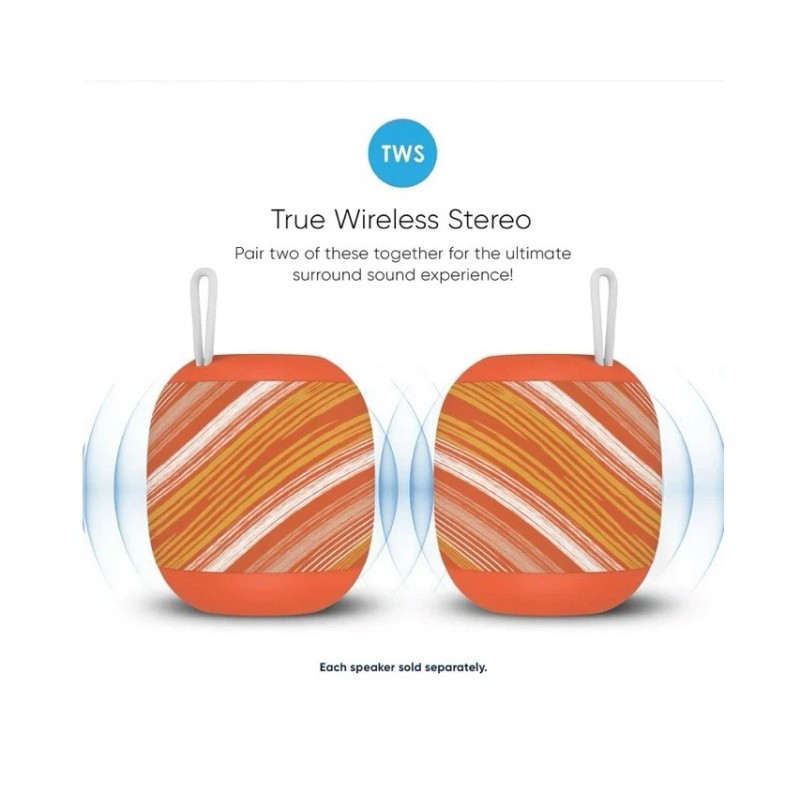 Onn. Groove 21 Barrel Portable Bluetooth Speaker - Orange -