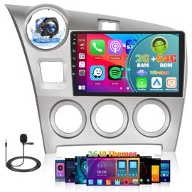 Roinvou 2+64G Android Auto Radio for Toyota Matrix 2009-2014, 9" Car Screen in-Dash GPS Navigation with Wireless CarPlay Android Auto Mirror Link WiFi Bluetooth FM RDS Radio Backup Camera