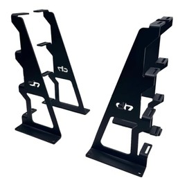 Droppin' Hz 4 Amp Amplifier Rack, Heavy Duty Laser Cut Steel Audio Equipment Rack for Car Audio Sound Systems, Black Powder Coated Amps Rack, Racks for Sound Equipment, Amplifiers Not Included