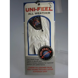 Uni-feel NEW Uni-Feel All Weather Ladies Left Large White Golf Glove w/ Cool Max (B485)