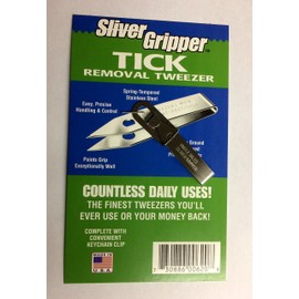 Sliver Gripper Tick Removal Tweezer and ID Card