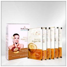 Vedicline Moroccan Argan Oil Mini Facial Kit - Pack of 6 for Radiant and Glowing Skin with Natural Care (Cleanser, Scrub, Cream, Gel, Pack, Serum), 312 ml
