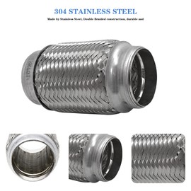 RP Remarkable Power, RK7516-2.5" x 6" Heavy Duty Stainless Steel Exhaust Flex Pipe