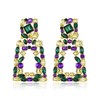 Flyonce Mardi Gras Clip On Earrings for Women, Carnival Theme