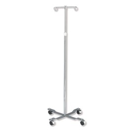 DUKAL 4353 Tech-Med IV Stand, Four Caster, 2 Hook, Adjust from 47" to 84"