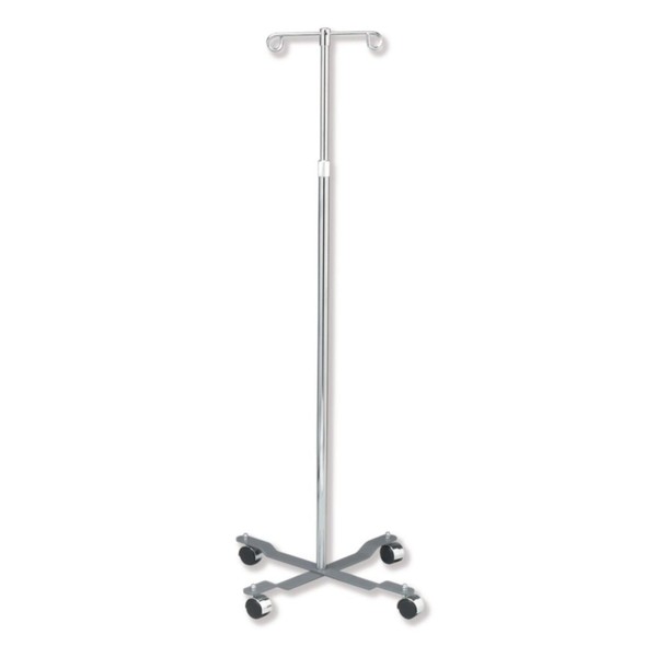 DUKAL 4353 Tech-Med IV Stand, Four Caster, 2 Hook, Adjust