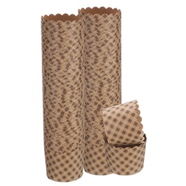 sourcing map 100Pcs Paper Baking Cups 6oz Brown Kraft Paper Muffins Liners Cupcake Greaseproof Disposable Bulk Wrappers for Wedding Birthday Graduation, Plaid