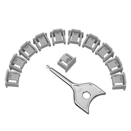 12Pcs RJ45 Port Lock with 1 Keys, Locking RJ45 Port/Dust Blocker,RJ45 Dust Cover Cap Female Port Plugs Protector,Compatible RJ45 Port Devices (Grey)