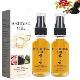 Lilinas Castor Oil Black Seed Oil Rosehip Oil Face Serum, Rosehip Oil Black Seed Oil for Face, Castor Oills Skin Nourish, Organic Golden Castor Oil Collagen Boost Anti Aging（ 2 PCS ）