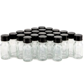 Vivaplex, 24, Clear, 10 ml (1/3 oz) Glass Bottles, with Lids