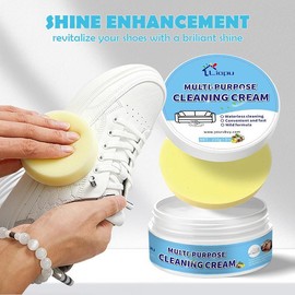 White Shoe Paste Cleaning Kit - Sneaker Stain Remover Paste - No-Rinse Formula with Sponge - Footwear, Comfort - quantity: 3 pcs
