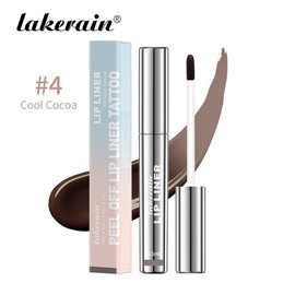 Lakerain® Long Lasting Waterproof Lip Liner Stain - Peel Off Semi Permanent Makeup - Hydrating Formula with Hyaluronic Acid & Vitamin E - 4 Vibrant Colors - Rose Pink, Neutral Mauve, Brown, Cool Cocoa:_04#COOL COCOA