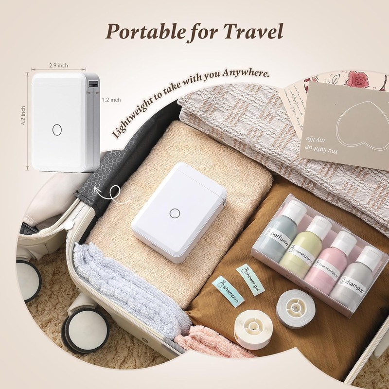 Label Maker D110 Bluetooth Thermal Label Maker Machine with Tape,