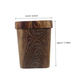 Operitacx Mülleimer mit Holzmaserung büro platzsparend Weiden-Mülleimer Toilettenpapierbehälter Küchenmülleimer Mülleimer aus Holz Schminktisch-Mülleimer Mülleimer unter der Spüle pp Brown